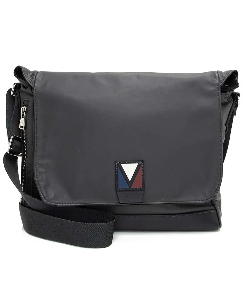 Louis Vuitton Black Calfskin V-Line Messenger (Authentic Pre-Loved Nocolor