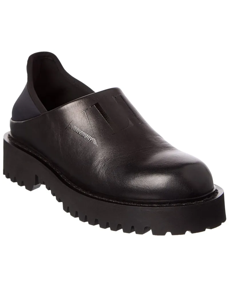 Valentino Garavani VLTN Leather Loafer Black