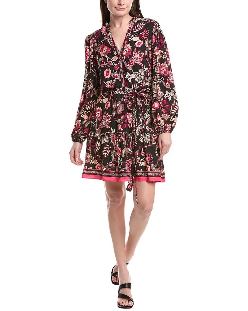 Adrianna Papell Tie Waist Mini Dress Black