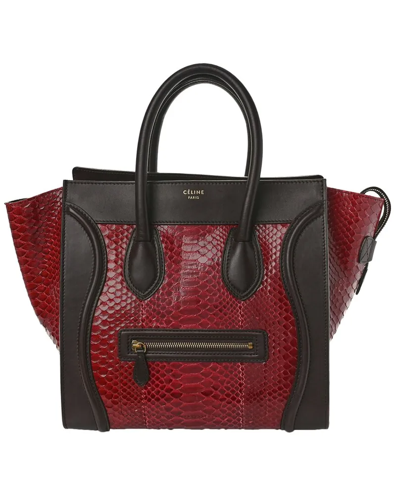 Celine Red Snakeskin Mini Luggage Red (Authentic Pre-Loved Nocolor