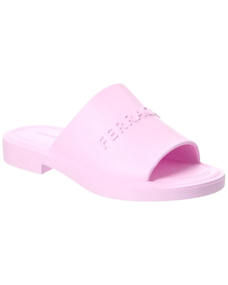 Ferragamo Giuneva 3D Logo Rubber Sandal Pink
