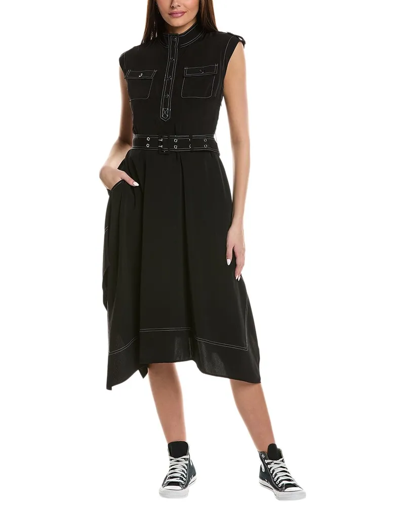 Karl Lagerfeld Belted Midi Dress Black