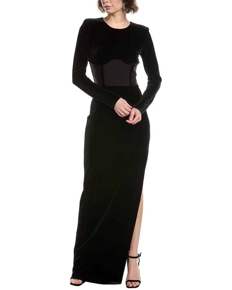 Black Halo Gulliana Velvet Gown Black
