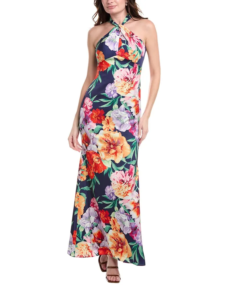 Vince Camuto Twisted Halter Gown Blue