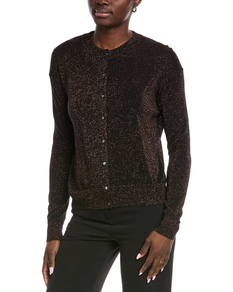 Autumn Cashmere Shimmer Cashmere & Silk-Blend Cardigan Black