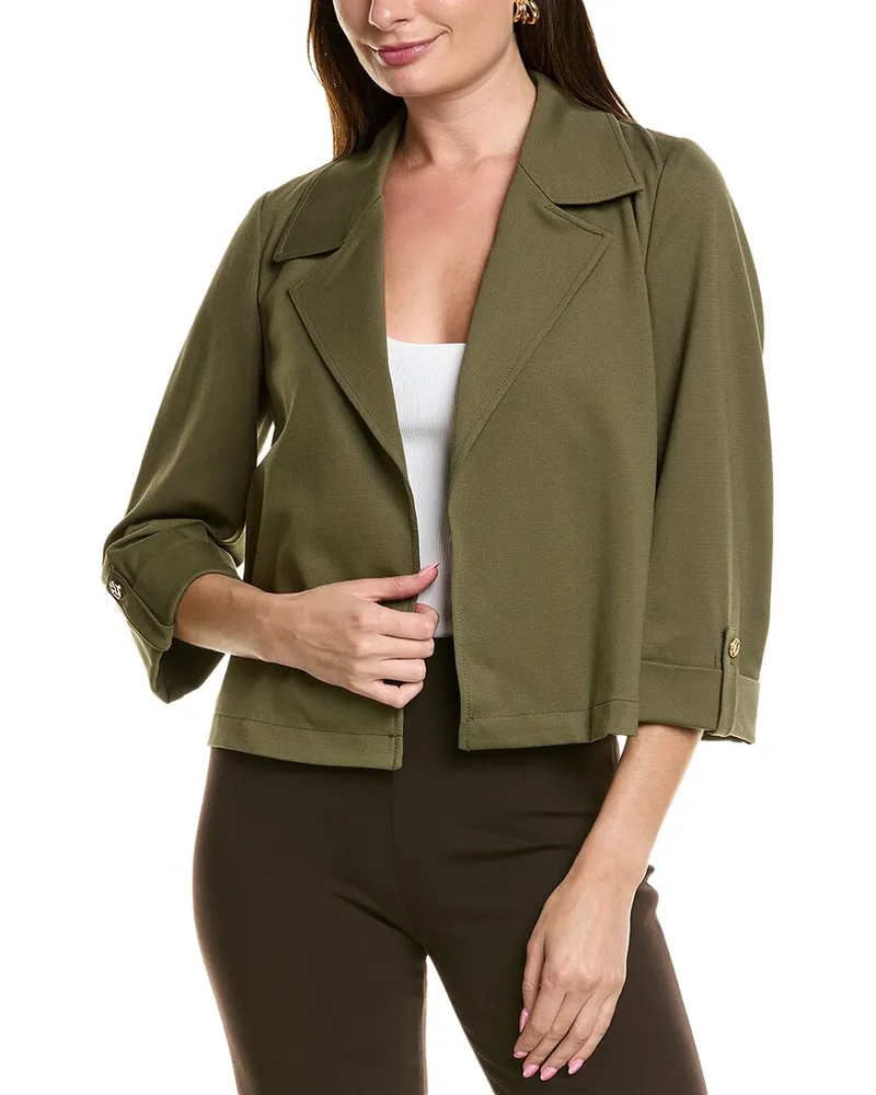 Anne Klein Drape Jacket Green