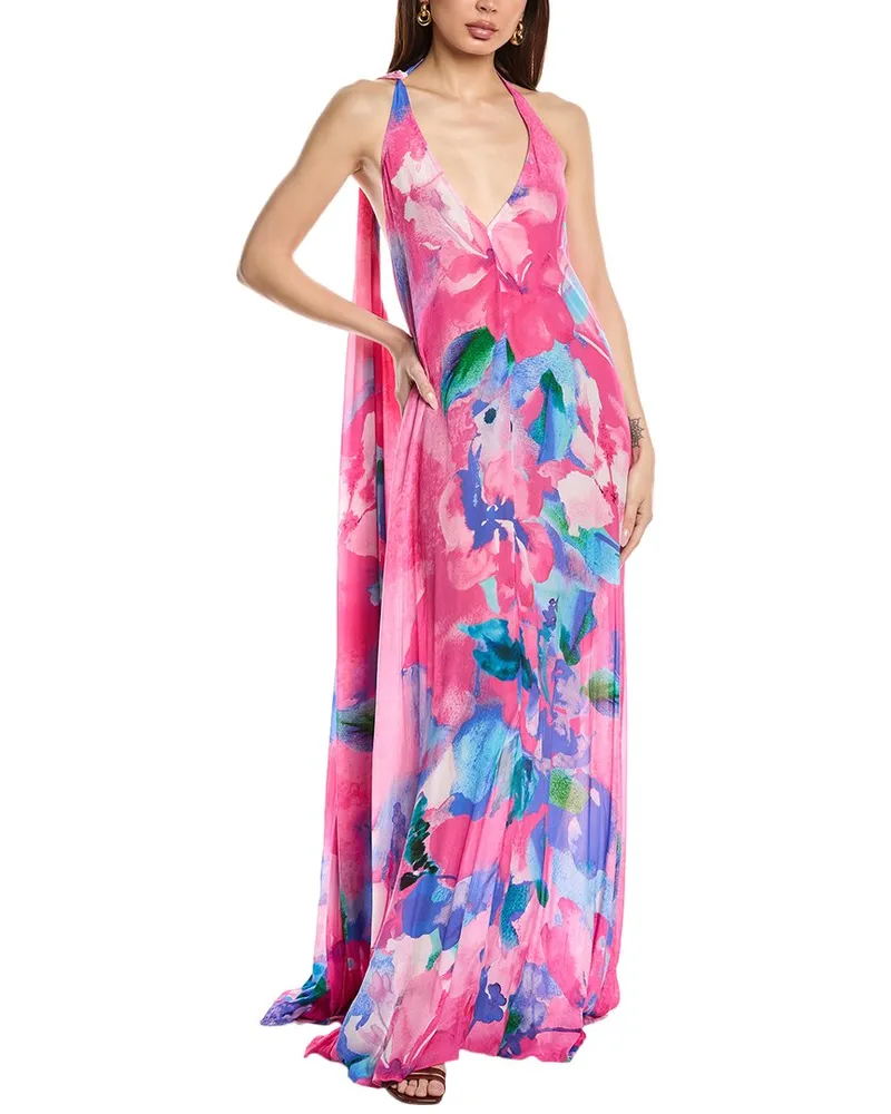 Hemant & Nandita Halter Maxi Dress Purple