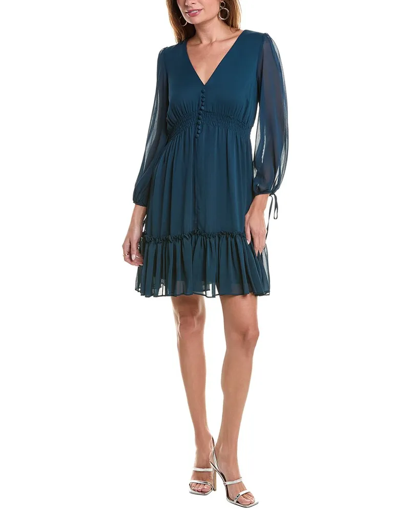 taylor Chiffon Mini Dress Blue