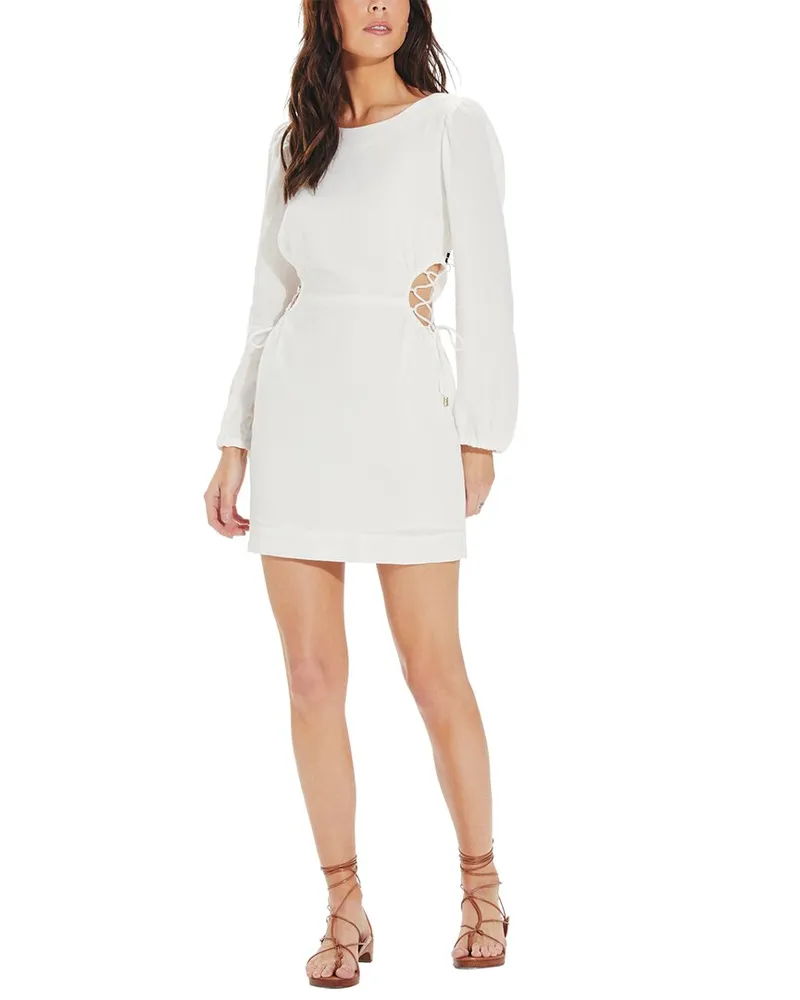 ViX Solid Carina Detail Short Dress White