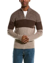 NAADAM Wool & Cashmere-Blend 1/4-Zip Mock Sweater Brown