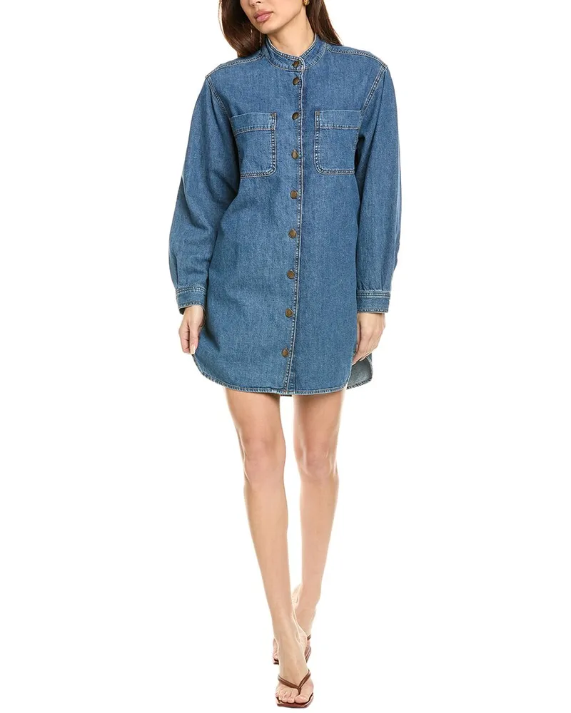 Frame Denim Double Pocket Shirtdress Blue