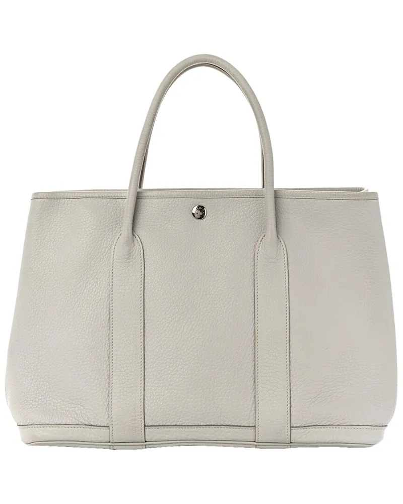 Hermès Gris Perle Fjord Leather Garden Party Tote 36 MM (Authentic Pre-Loved Nocolor