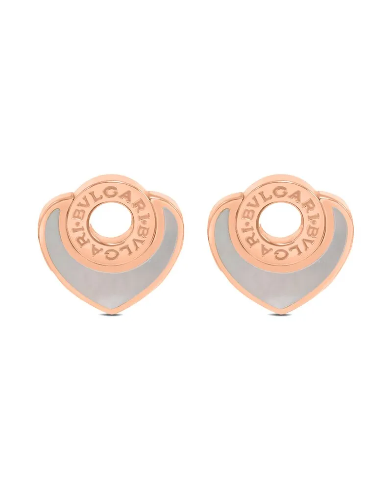 Bulgari 18K Rose Gold White Chalcedony Earrings Nocolor