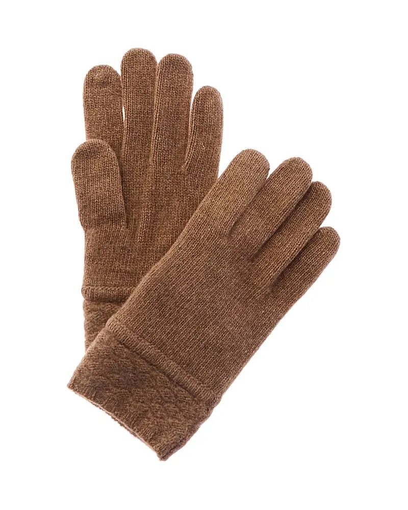 portolano  Stitched Cashmere Tech Gloves Gold