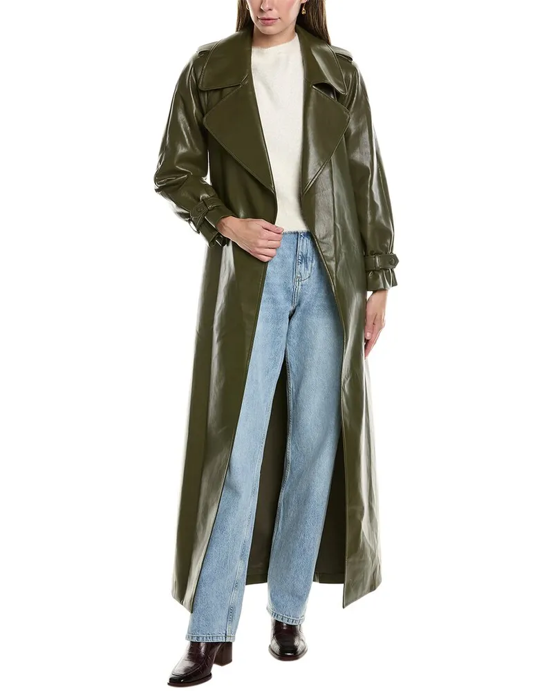 Alice + Olivia Jarrett Trench Coat Green