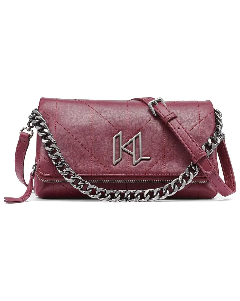 Karl Lagerfeld Lavande Leather Crossbody Red