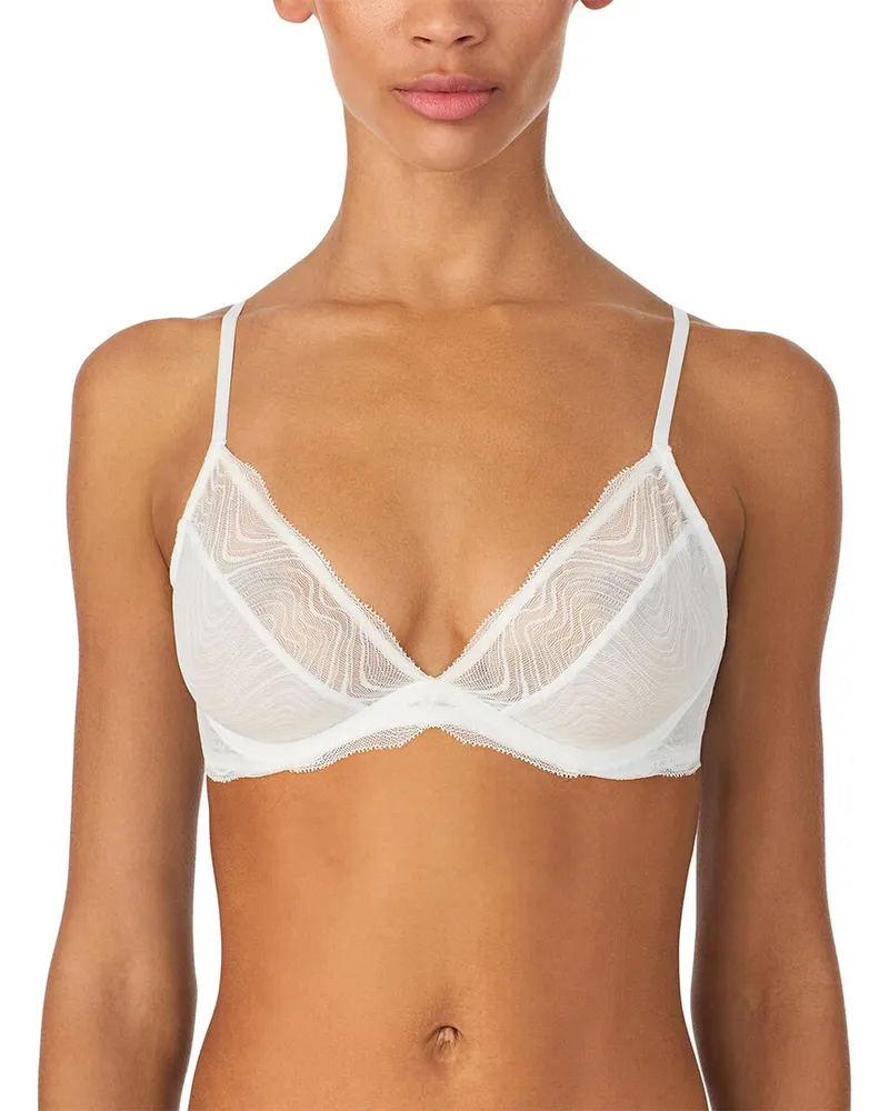 DKNY Wave Lace Unlined Bra White