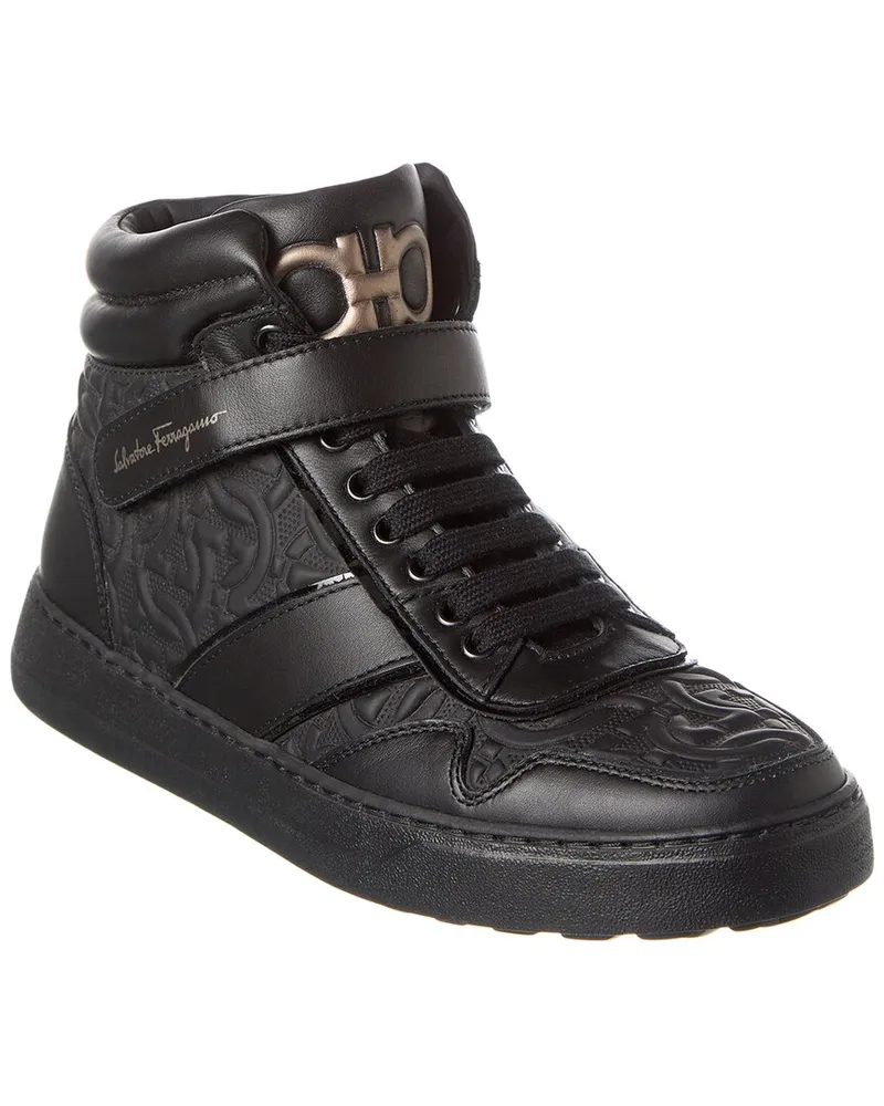 Ferragamo Noe Leather Sneaker Black
