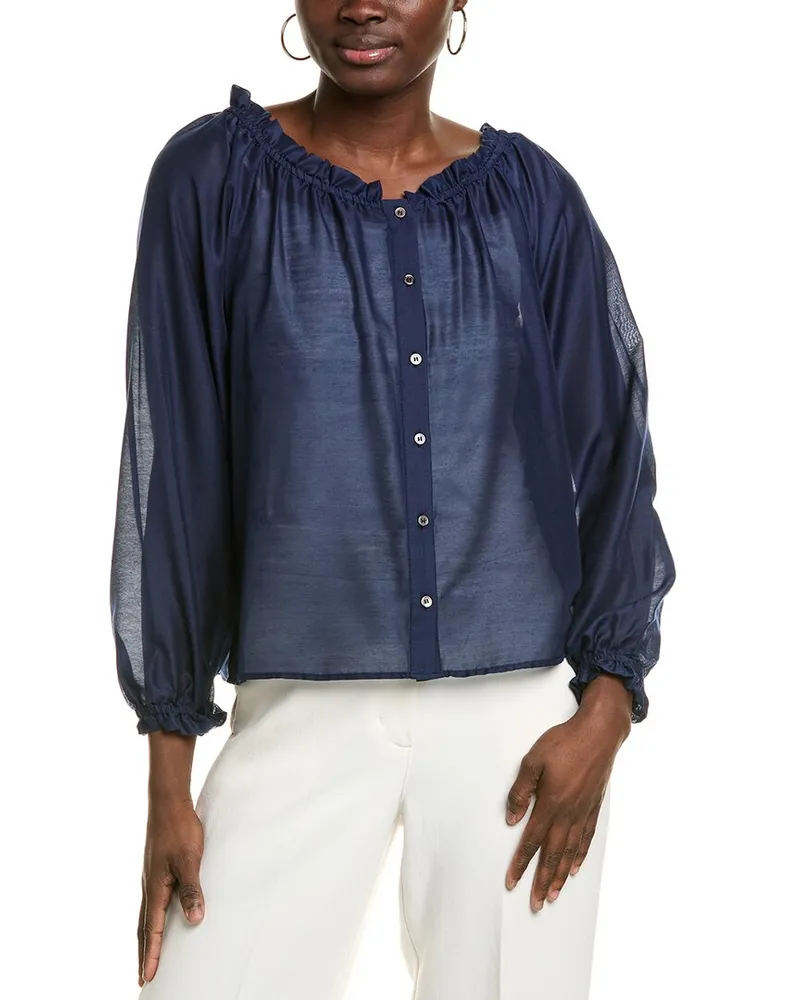 Vince Camuto Off-The-Shoulder Blouse Blue