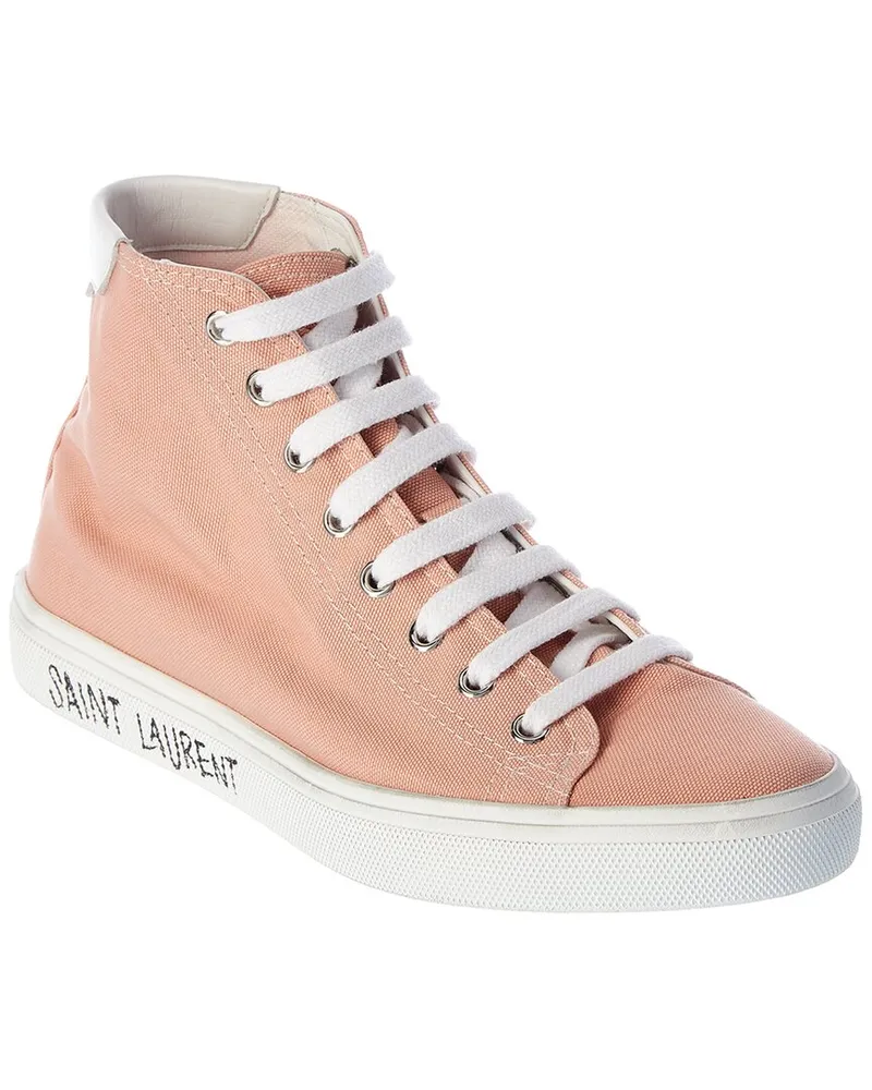Saint Laurent Malibu Mid Canvas Sneaker Pink