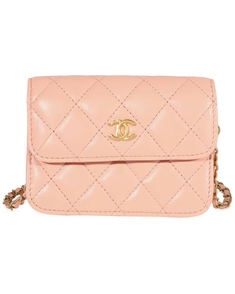 Chanel Orange Quilted Leather Pearl Crush Clutch (Authentic Pre-Loved Nocolor