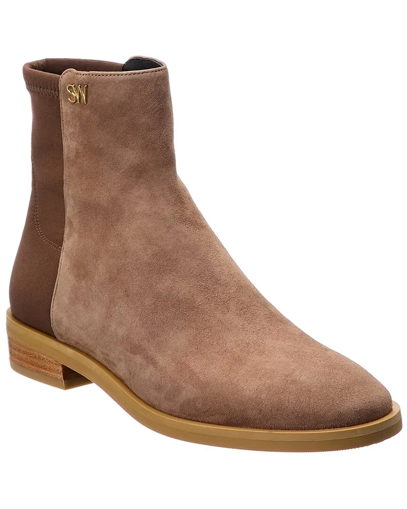 Stuart Weitzman Kye City Suede Bootie Brown