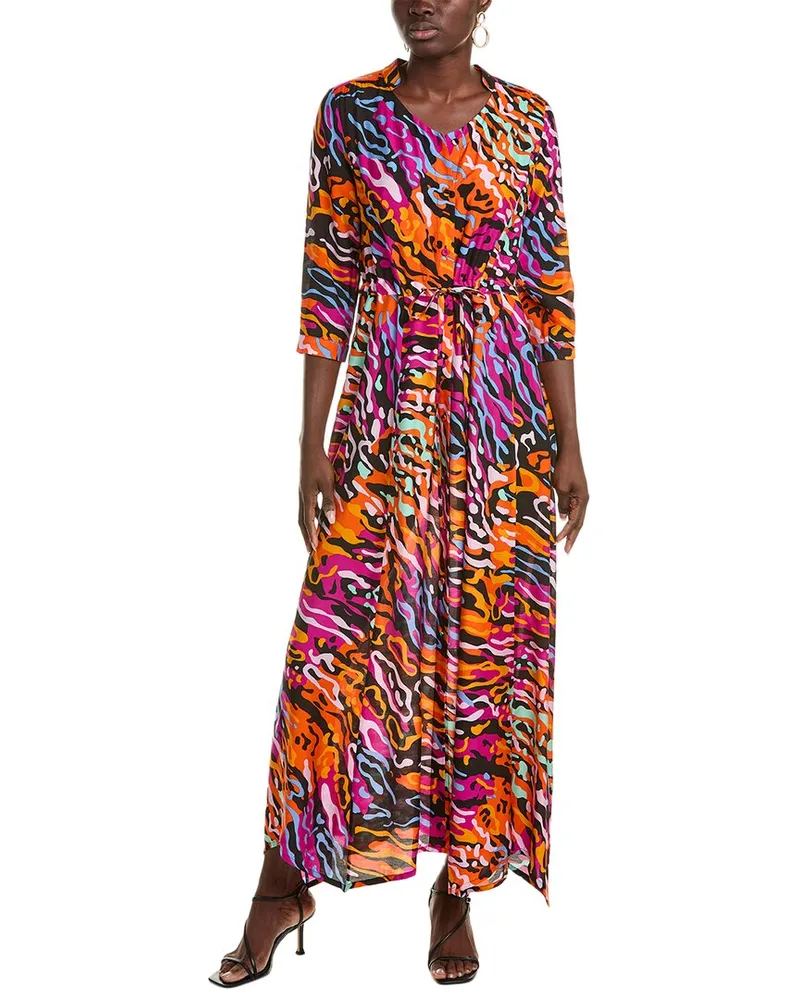 Diane von Furstenberg Lily Silk-Blend Maxi Dress Orange