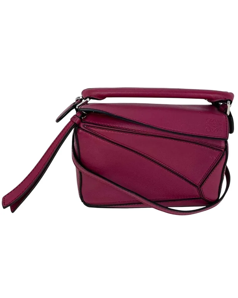 Loewe Red Leather Mini Puzzle Crossbody Handbag (Authentic Pre-Loved Nocolor