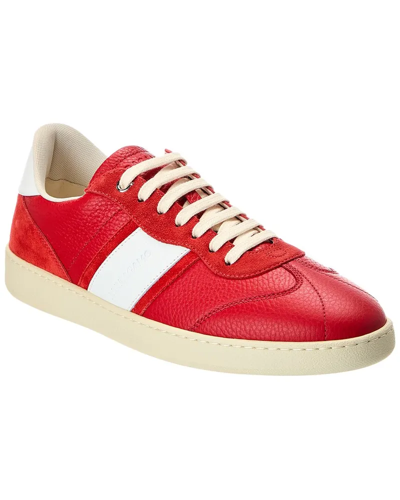 Ferragamo Leather Sneaker Red