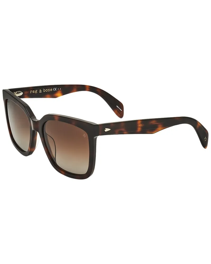 Rag & Bone Unisex RNB1018 56mm Polarized Sunglasses Brown