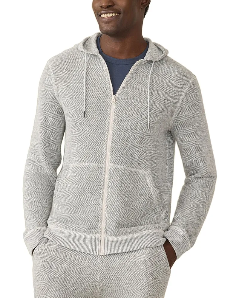 Faherty Whitewater Full Zip Hoodie Grey