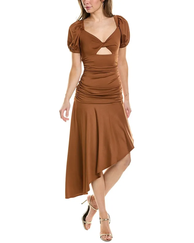 Black Halo Maxine Midi Dress Brown