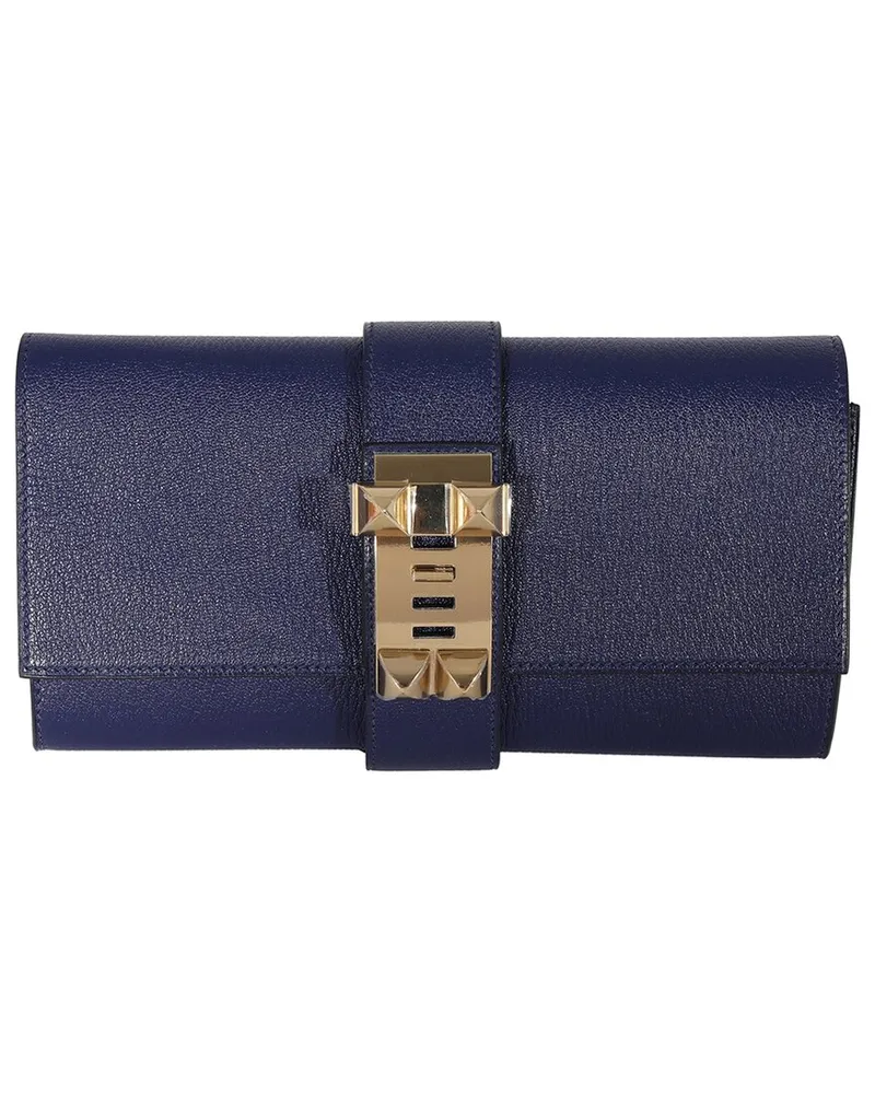 Hermès Blue Mysore Chevre Medor 23 PBHW (Authentic Pre-Loved Nocolor