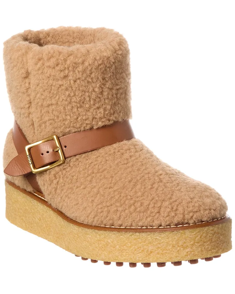 TOD'S TODs Haircalf Over-The-Knee Boot Brown