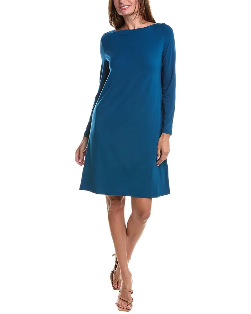 Eileen Fisher Cowl Neck Dress Blue