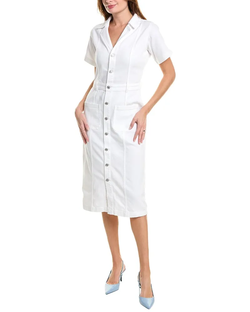7 for all mankind Patch Pocket Midi Dress White