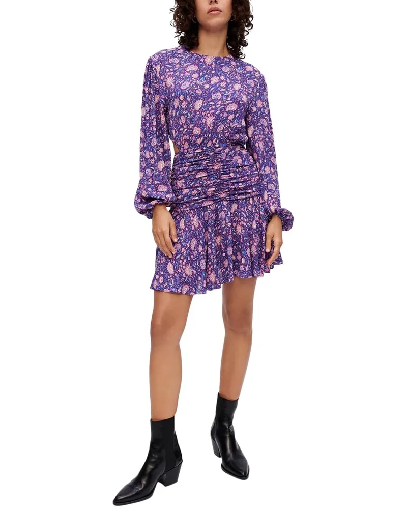 Maje Roletex Mini Dress Purple