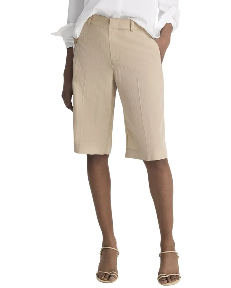 Vince Mid Rise Textured Wool-Blend Tailored Short Nocolor