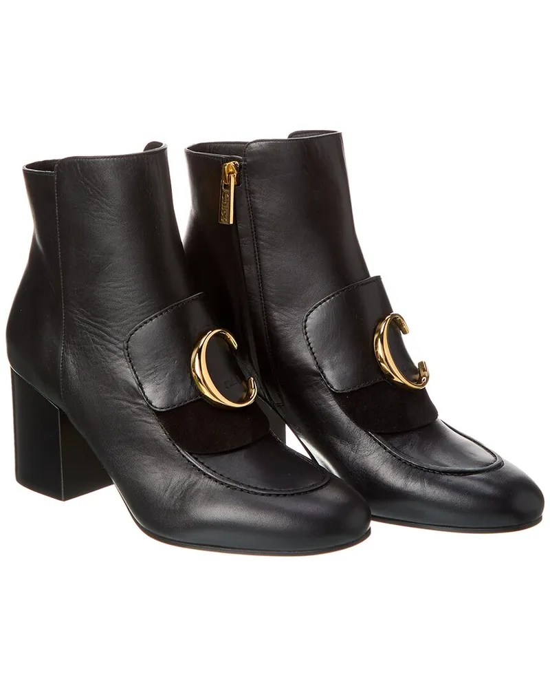 Chloé C Laurena Leather Bootie (Authentic Pre-Loved Nocolor