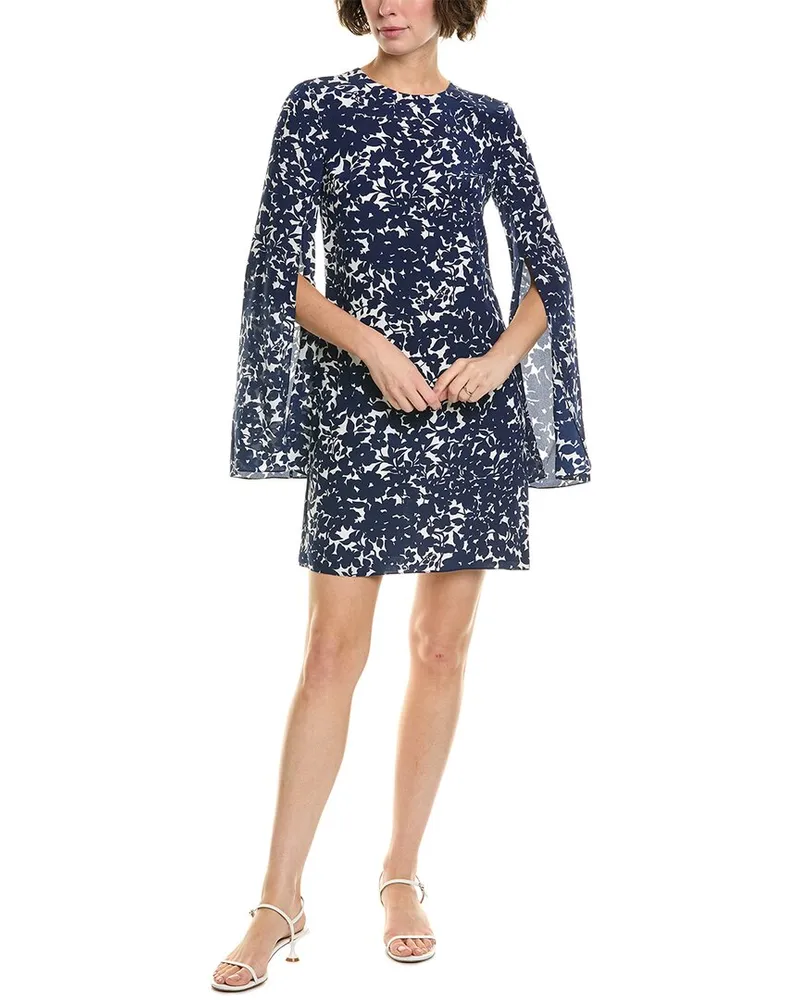 Michael Kors Silk Cape Mini Dress Blue