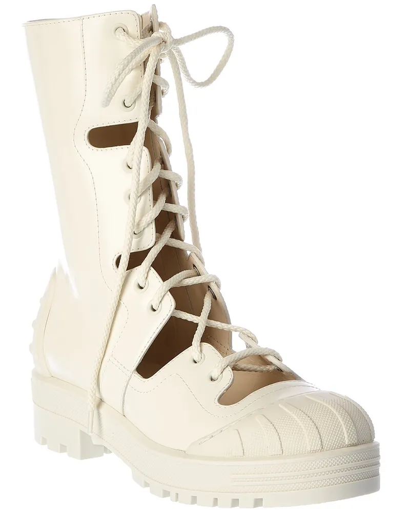 Dior Dioriron Leather Tall Boot White