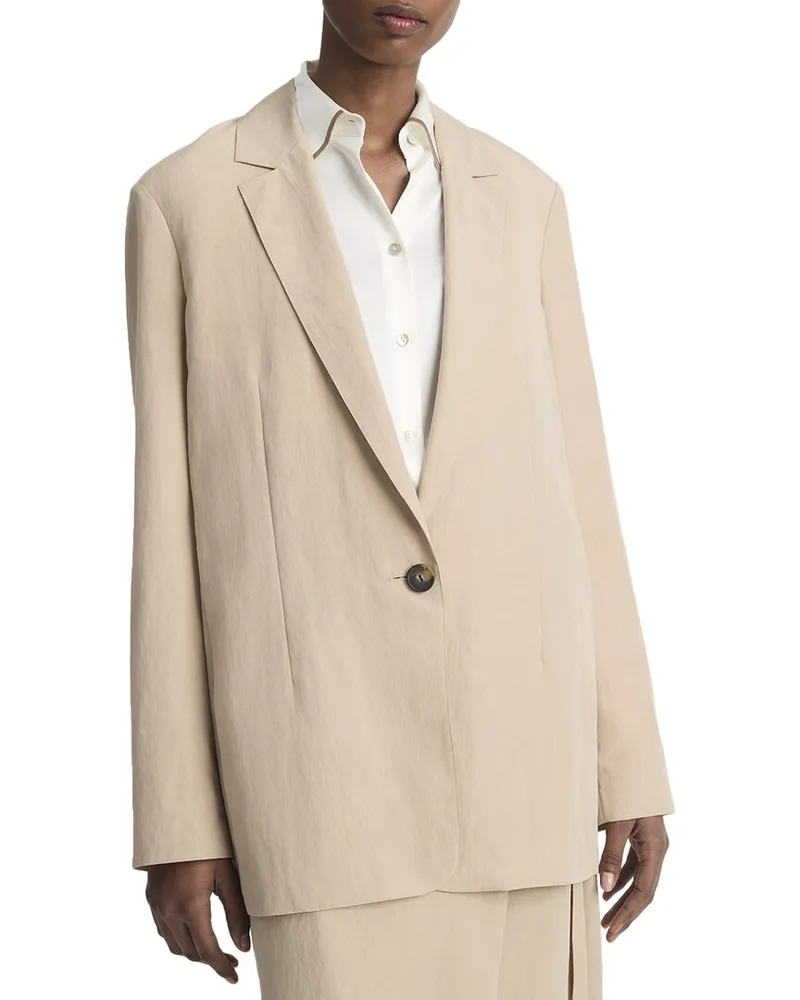 Vince Relaxed Textured Wool-Blend Blazer Nocolor