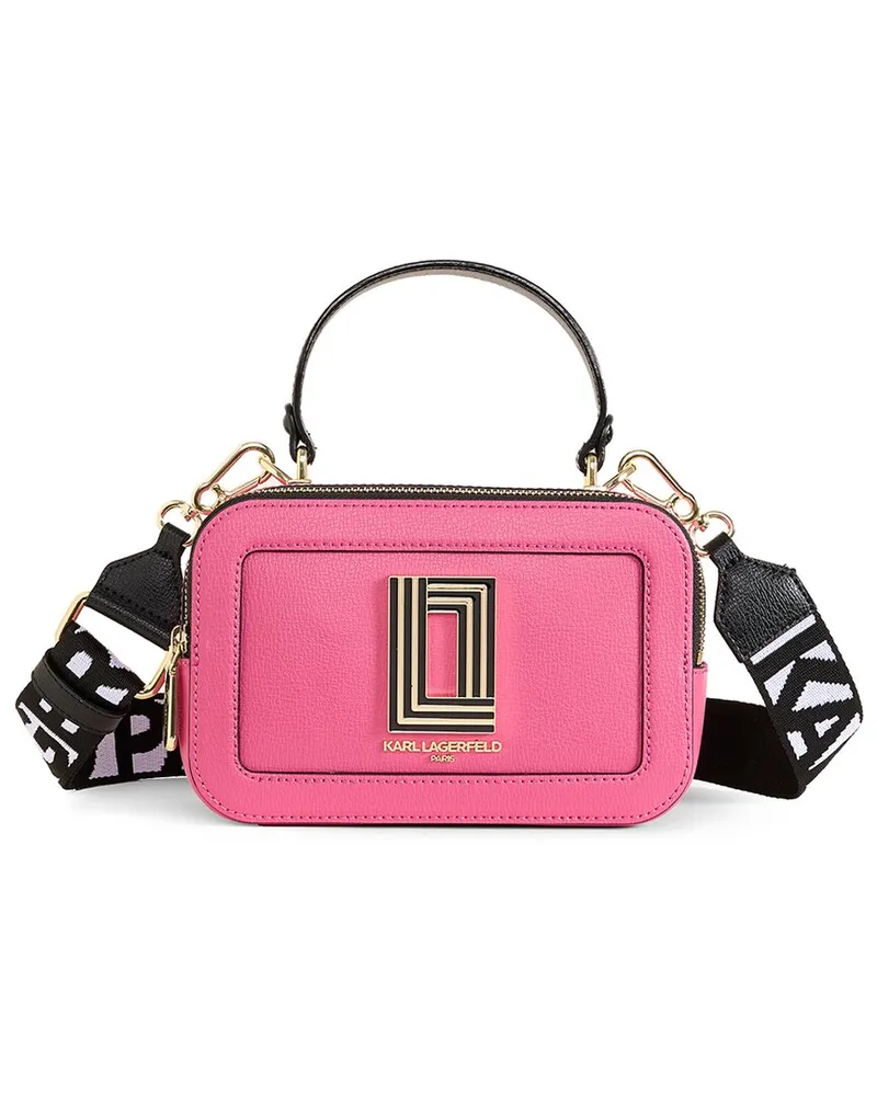 Karl Lagerfeld Simone Leather Crossbody Pink