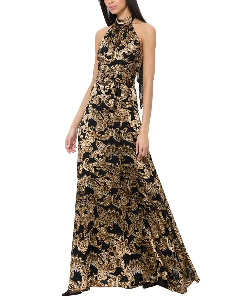 Alice + Olivia Dita Silk-Blend Dress Black