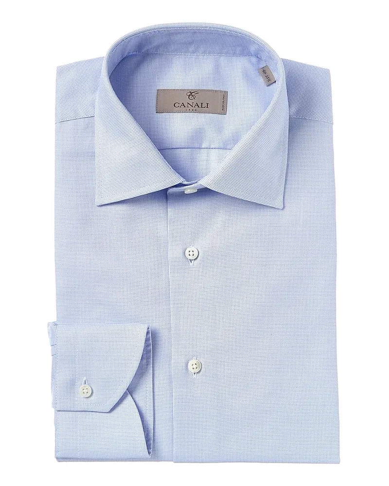 Canali Modern Fit Dress Shirt Blue