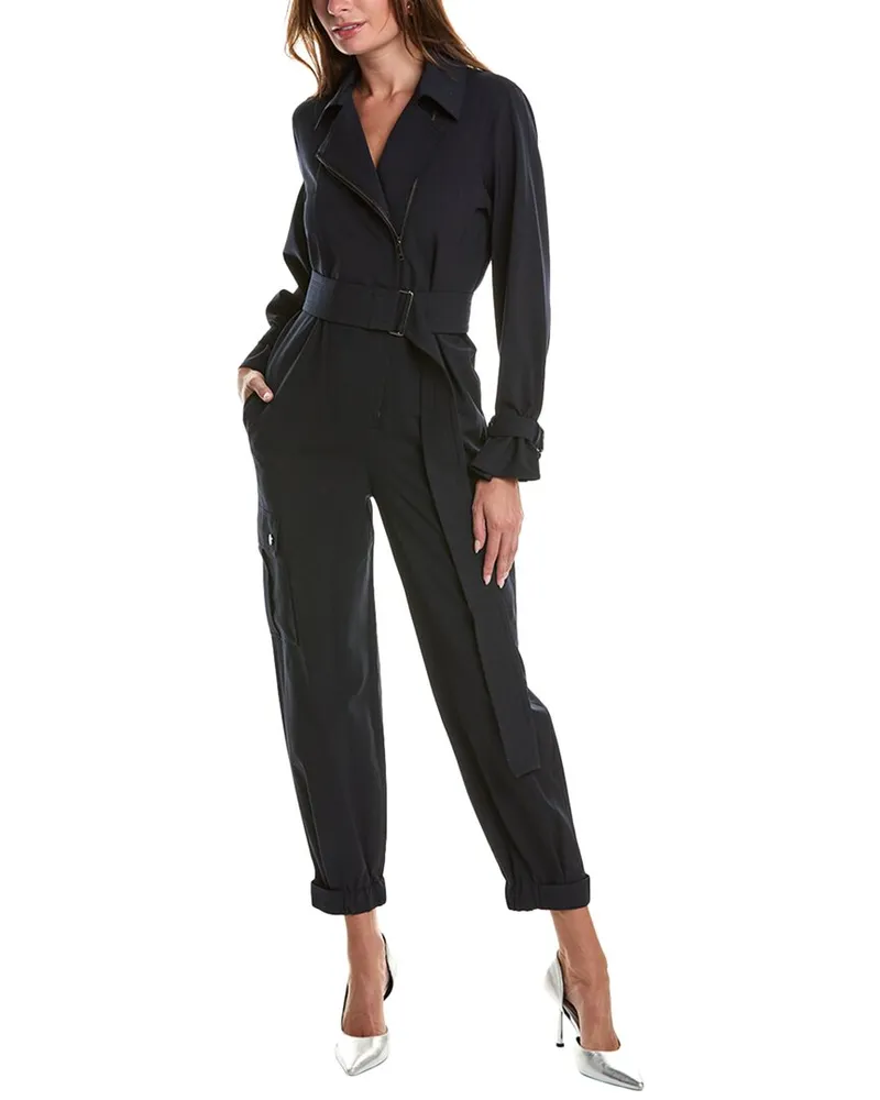 Max Mara Drava Wool-Blend Jumpsuit Blue
