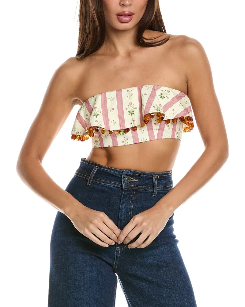 WeWoreWhat Ruffle Bandeau Top Yellow