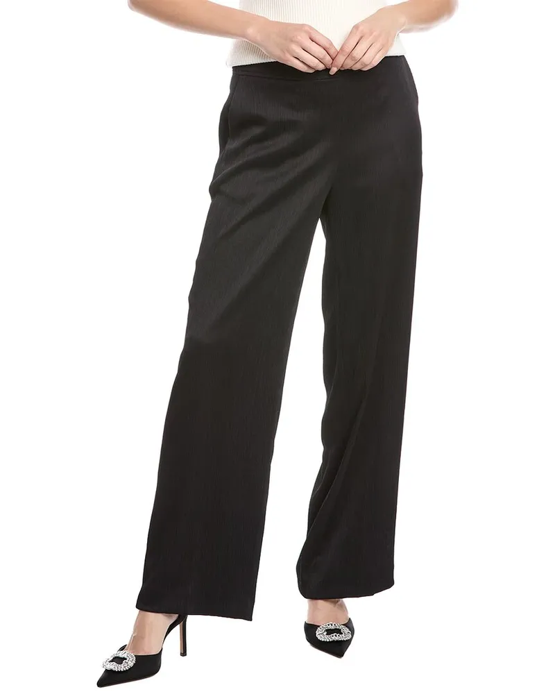 Anne Klein Pull-On High-Rise Wide Leg Pant Black