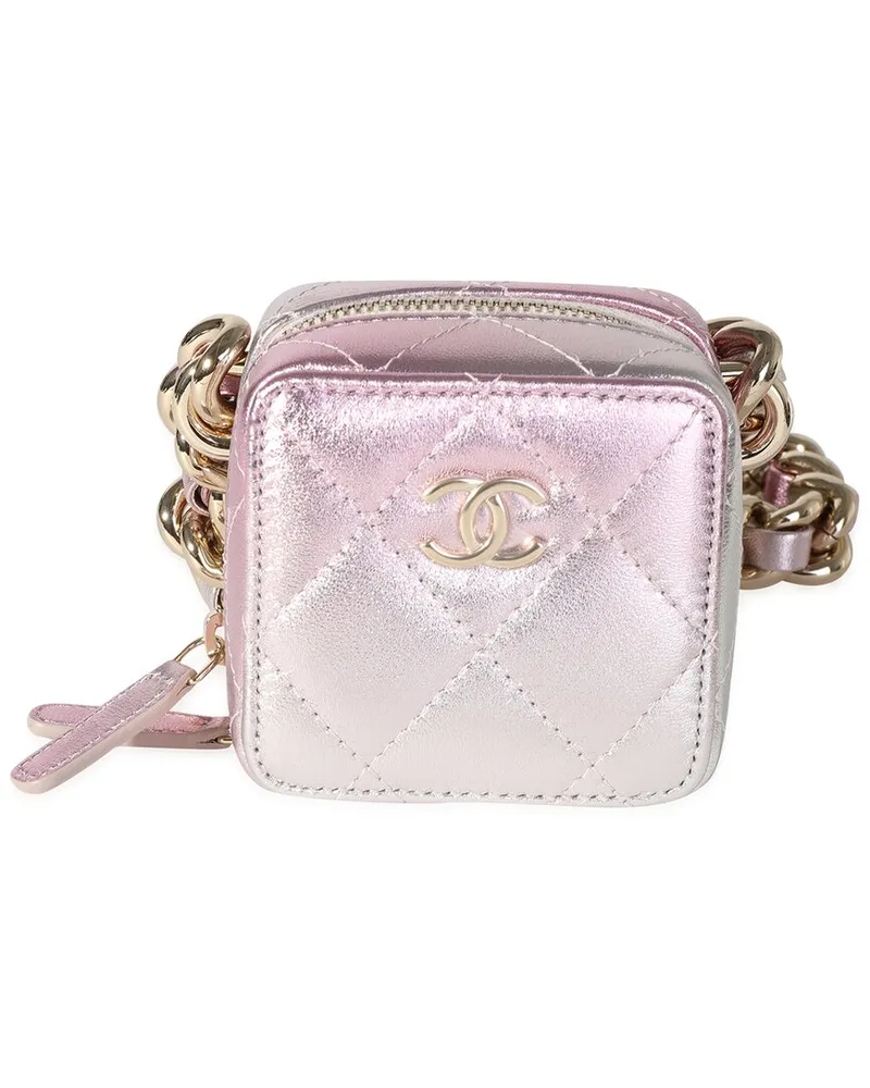 Chanel Metallic Quilted Leather Coco Punk Clutch With Chain (Authentic Pre-  Loved Nocolor