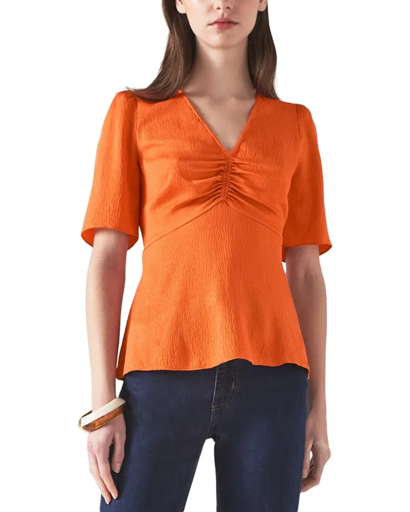 L.K.Bennett  L.K.Bennett Gabbi Silk-Blend Woven Top Nocolor